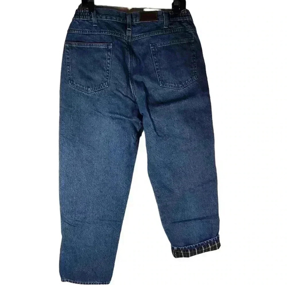 LL Bean Comfort Waist Flannel Blue Jeans Sz 36x29 - Picture 2 of 9